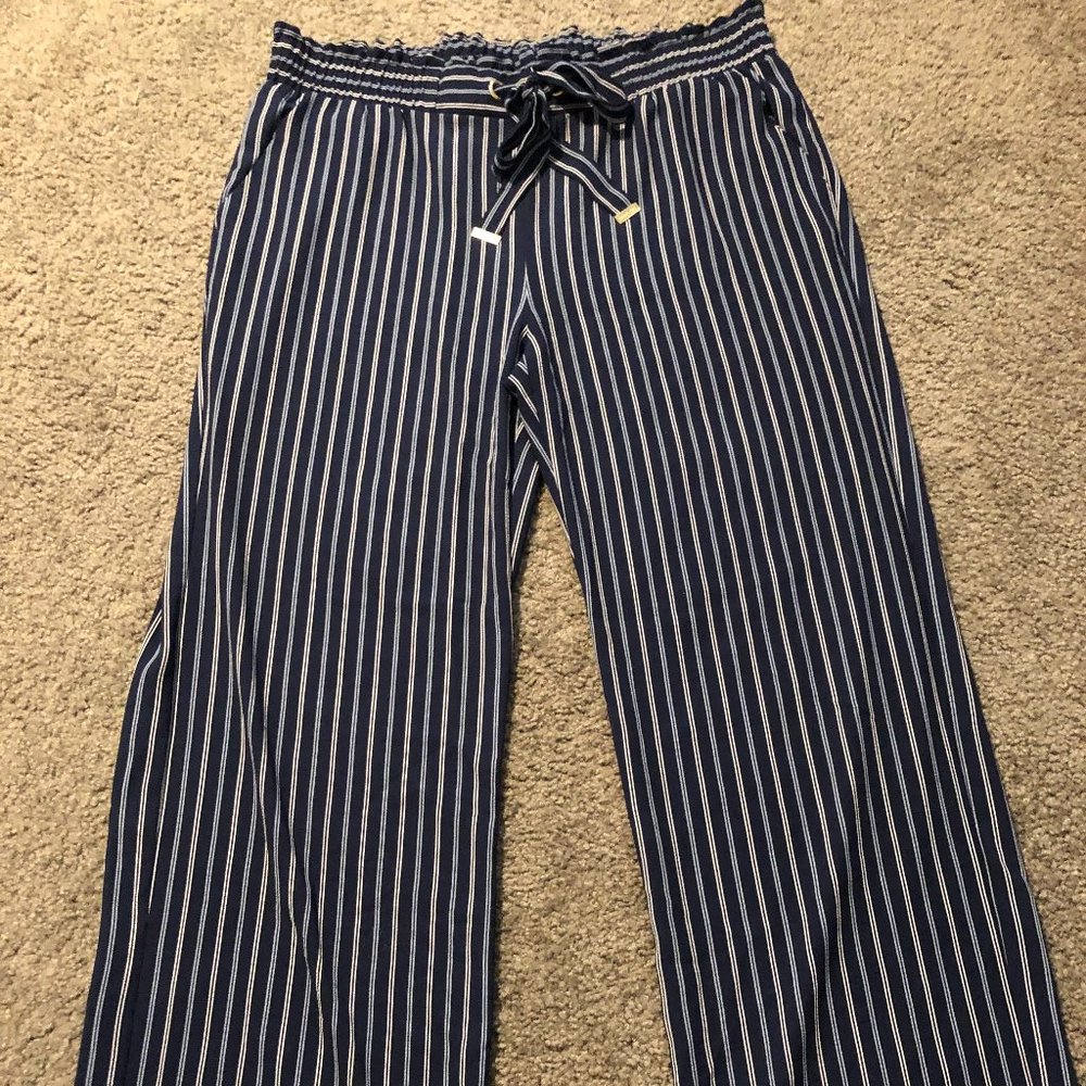 Michael Kors Navy Blue Striped Pants XL